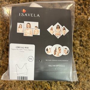 Isavela White Support Bra with Elastic Band